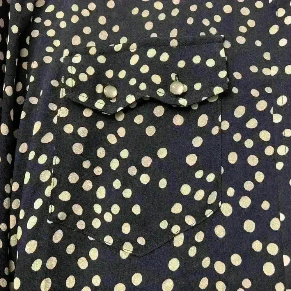 Free People X Sandrine Rose Navy Polka Dot Anchor Button Down -Small NWT - Picture 5 of 7